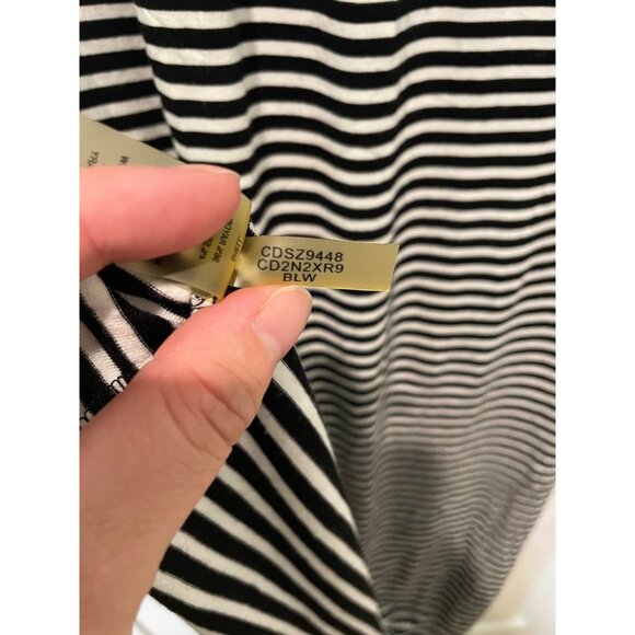 Calvin Klein Womens Black & White Striped Maxi Dress Size 10 Classic Euro Travel - Picture 6 of 13